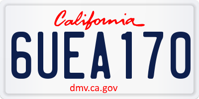 CA license plate 6UEA170