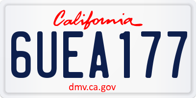 CA license plate 6UEA177