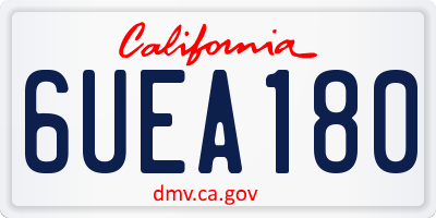 CA license plate 6UEA180