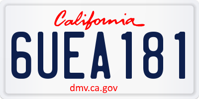 CA license plate 6UEA181