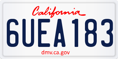 CA license plate 6UEA183