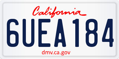 CA license plate 6UEA184
