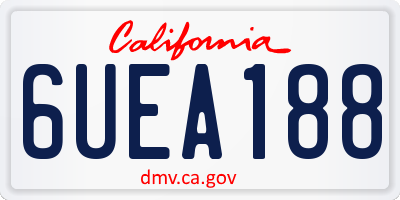 CA license plate 6UEA188