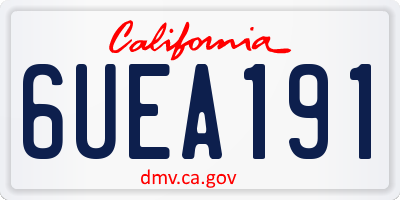 CA license plate 6UEA191