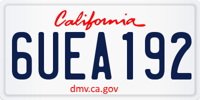 CA license plate 6UEA192
