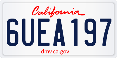 CA license plate 6UEA197