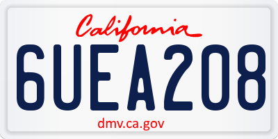 CA license plate 6UEA208