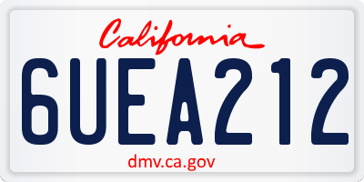 CA license plate 6UEA212