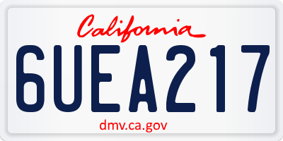 CA license plate 6UEA217