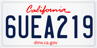 CA license plate 6UEA219