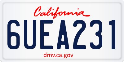 CA license plate 6UEA231