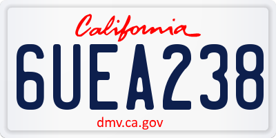CA license plate 6UEA238