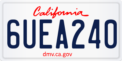 CA license plate 6UEA240