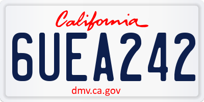 CA license plate 6UEA242