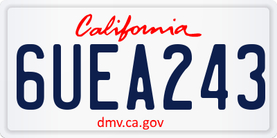 CA license plate 6UEA243