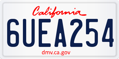CA license plate 6UEA254