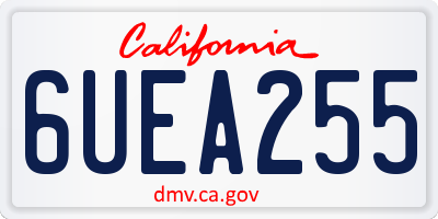 CA license plate 6UEA255