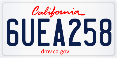 CA license plate 6UEA258
