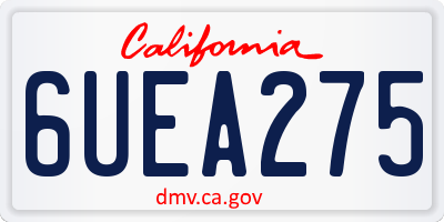 CA license plate 6UEA275