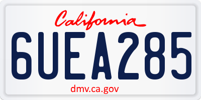 CA license plate 6UEA285