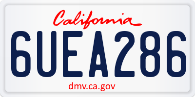 CA license plate 6UEA286