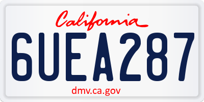 CA license plate 6UEA287