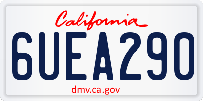 CA license plate 6UEA290