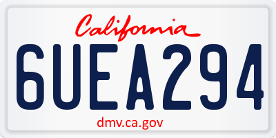 CA license plate 6UEA294