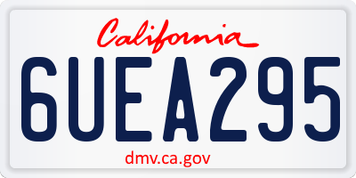 CA license plate 6UEA295