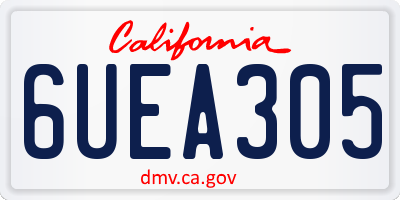 CA license plate 6UEA305