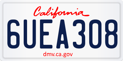 CA license plate 6UEA308