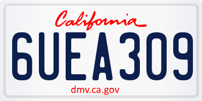 CA license plate 6UEA309