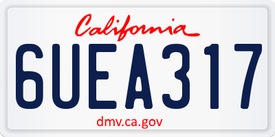 CA license plate 6UEA317