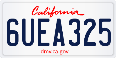 CA license plate 6UEA325
