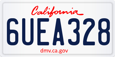 CA license plate 6UEA328