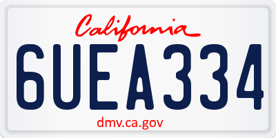 CA license plate 6UEA334