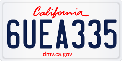 CA license plate 6UEA335