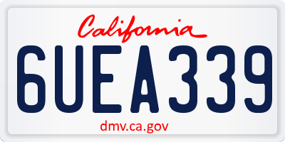 CA license plate 6UEA339