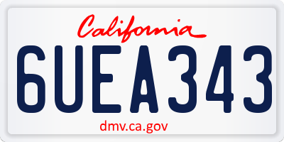 CA license plate 6UEA343