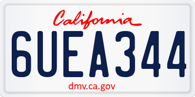 CA license plate 6UEA344