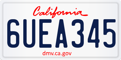 CA license plate 6UEA345