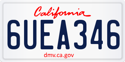 CA license plate 6UEA346