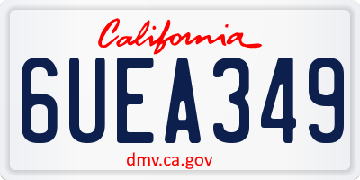 CA license plate 6UEA349