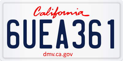 CA license plate 6UEA361