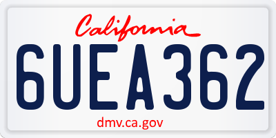 CA license plate 6UEA362