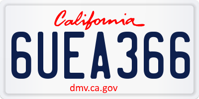 CA license plate 6UEA366