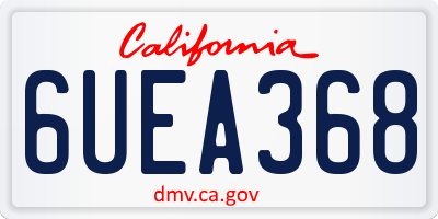 CA license plate 6UEA368