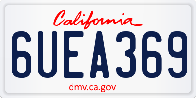 CA license plate 6UEA369