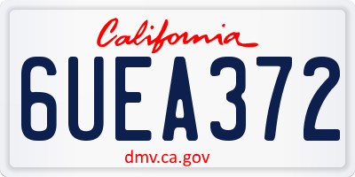 CA license plate 6UEA372