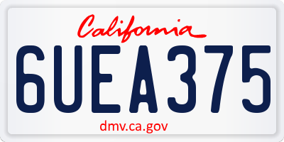 CA license plate 6UEA375